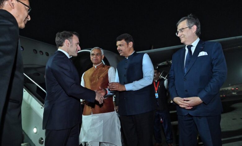 Macron India Visit 2026, Emmanuel Macron Mumbai Visit, फ्रांस राष्ट्रपति भारत दौरा 2026, PM Modi Macron Meeting, India France Strategic Partnership, Year of Innovation 2026 Launch, Mumbai Political News, Maharashtra International Visit News, Indo-Pacific Cooperation India France, AI Summit Delhi 2026, Horizon 2047 Roadmap India France, New Delhi Diplomatic News, International Relations News Type,Emmanuel Macron Mumbai Airport photo, Devendra Fadnavis स्वागत तस्वीर, PM Modi Macron Meeting image, India France bilateral talks photo, India AI Impact Summit 2026 stage image, Mumbai International Visit 2026 picture, Indo-French partnership event photo,मुंबई अंतरराष्ट्रीय कूटनीतिक खबर, Maharashtra Political International News, New Delhi Global Summit News 2026, India-France Bilateral Meeting Update, International Relations Breaking News India, AI Summit Delhi Political News, Indo-Pacific Strategic Cooperation Report, District Mumbai Diplomatic Visit News,#MacronIndiaVisit #IndiaFranceRelations #PMModi #EmmanuelMacron #MumbaiNews #AIImpactSummit2026 #Horizon2047 #GlobalDiplomacy #IndoPacific #YearOfInnovation2026