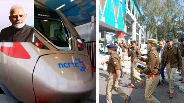 Meerut Metro Inauguration 22 February, मेरठ मेट्रो शुभारंभ 22 फरवरी, Narendra Modi Meerut visit, Namo Bharat train Meerut extension, Meerut South to Modipuram metro, मेरठ जिला खबर, उत्तर प्रदेश इंफ्रास्ट्रक्चर न्यूज, NCRTC Meerut project,Narendra Modi Meerut Metro inauguration photo, मेरठ मेट्रो स्टेशन तस्वीर, Namo Bharat train Meerut image, Mohiuddinpur rally ground photo, Meerut South station preparation image,Meerut Metro Inauguration 22 February news, प्रधानमंत्री मेरठ दौरा 22 फरवरी, मेरठ साउथ मोदीपुरम मेट्रो विस्तार, Namo Bharat Rapid Rail Meerut update, मेरठ जिला उत्तर प्रदेश राजनीतिक खबर, NCRTC Meerut metro project, Mohiuddinpur rally ground preparation, Uttar Pradesh infrastructure news today,