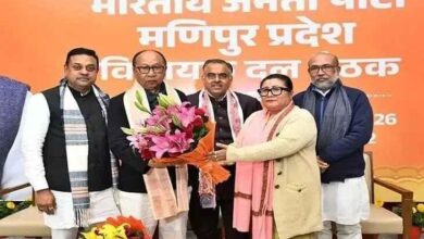मणिपुर से राष्ट्रपति शासन हटा, मणिपुर राजनीतिक समाचार, BJP सरकार गठन दावा, मणिपुर गृह मंत्रालय नोटिफिकेशन, इंफाल न्यूज, मणिपुर विधानसभा, NDA Manipur government claim, President Rule revoked Manipur, Manipur political news India,मणिपुर राष्ट्रपति शासन समाप्त, मणिपुर BJP नेता, राज्यपाल अजय कुमार भल्ला, खेमचंद सिंह NDA, Manipur governor meeting, BJP Manipur leaders,#ManipurPresidentRule, #ManipurPolitics, #BJPManipur, #NDAGovernment, #PresidentRuleRevoked, #ImphalNews, #IndianPolitics,